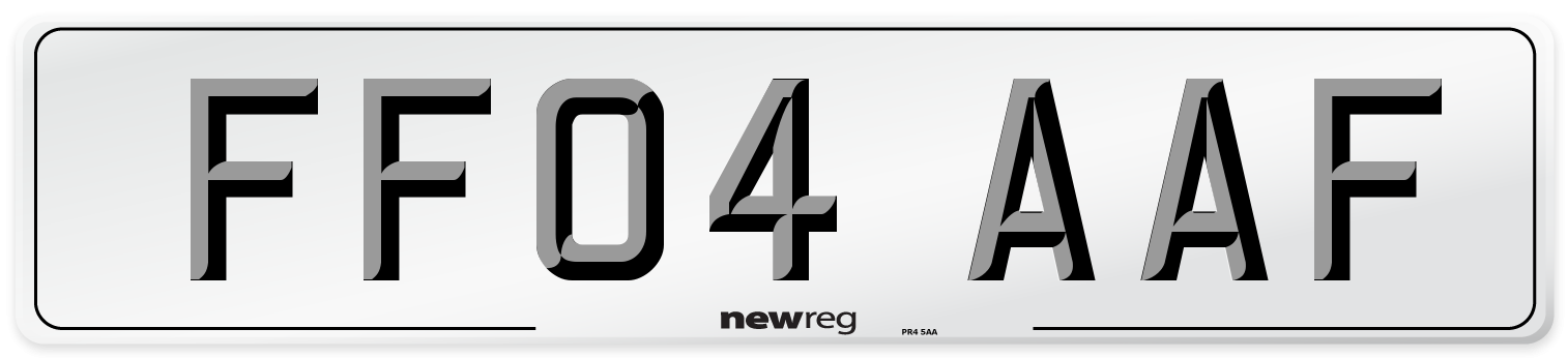 FF04 AAF Number Plate from New Reg